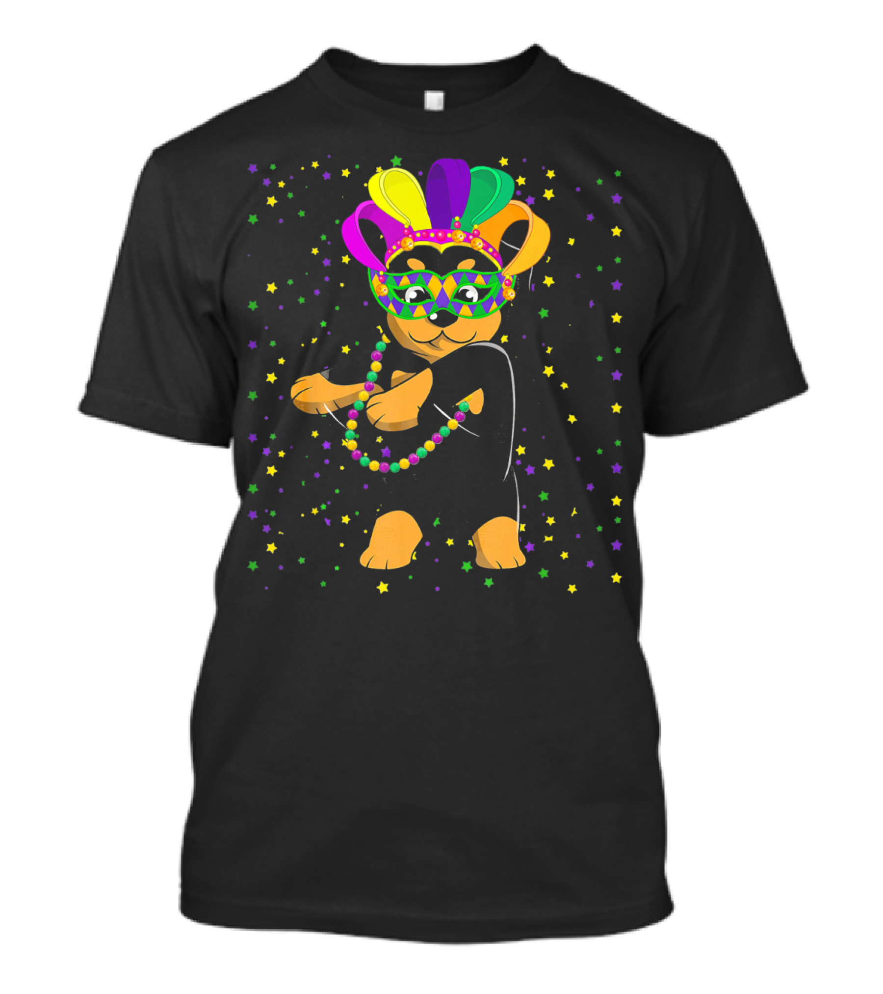Rottweiler Flossing Beads Jester Hat Mardi Gras Fun T-Shirt