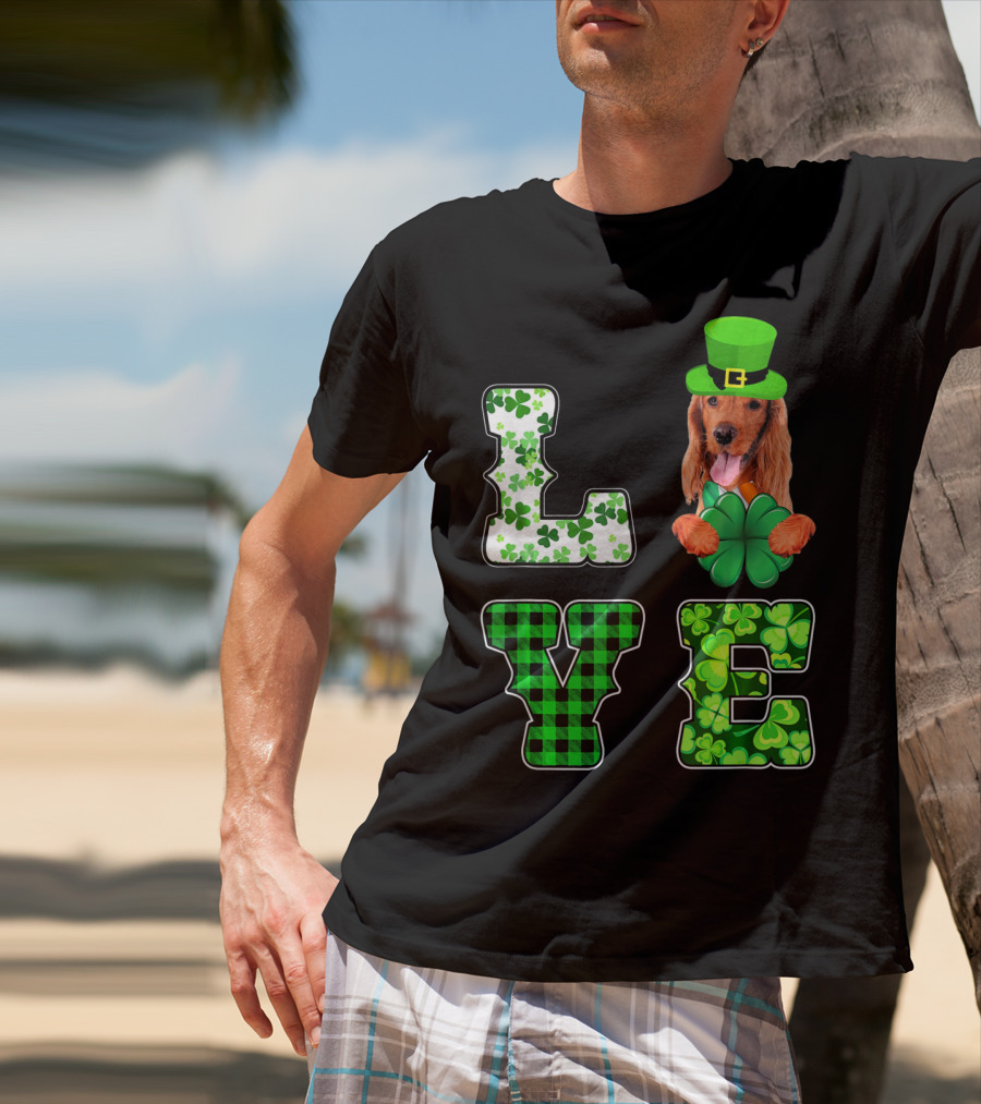 LOVE Funny St Patricks Day Cocker Spaniel Lover T-Shirt