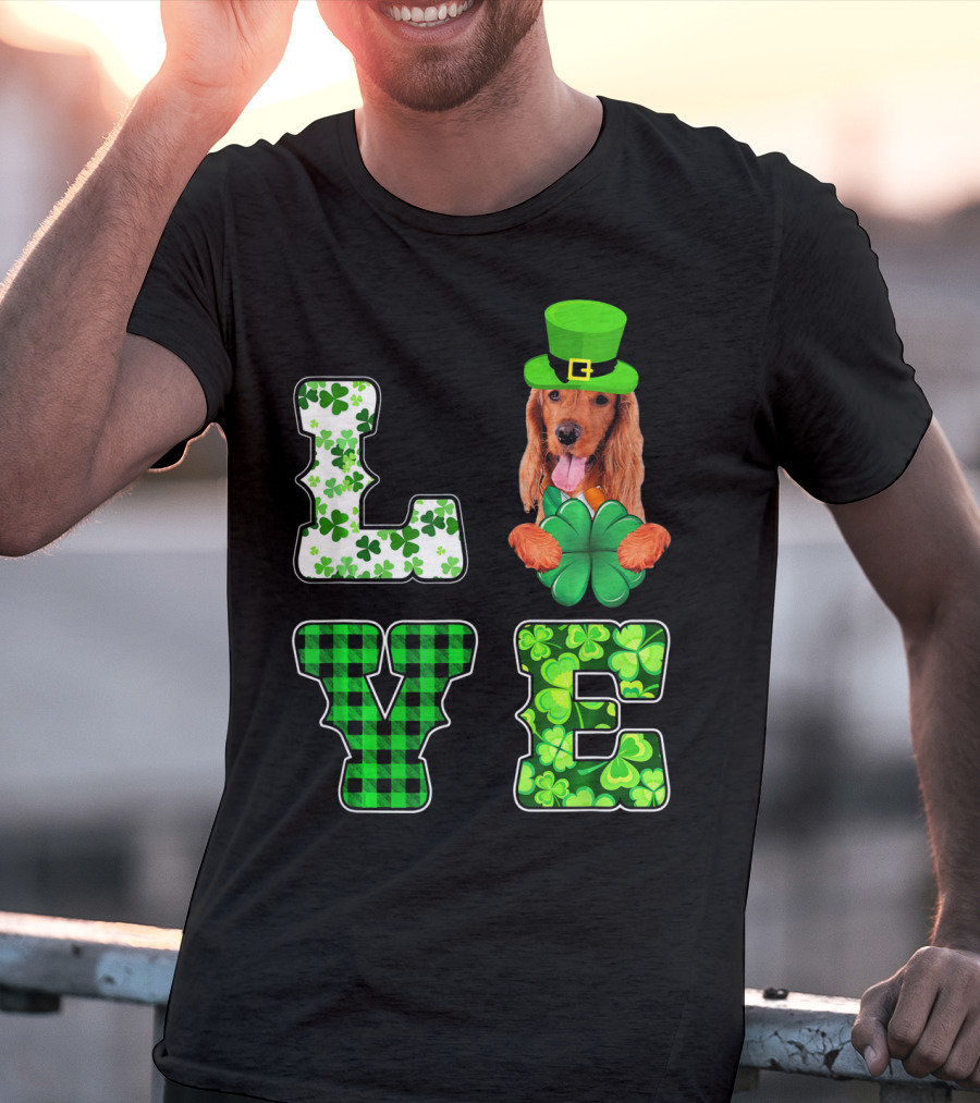 LOVE Funny St Patricks Day Cocker Spaniel Lover T-Shirt