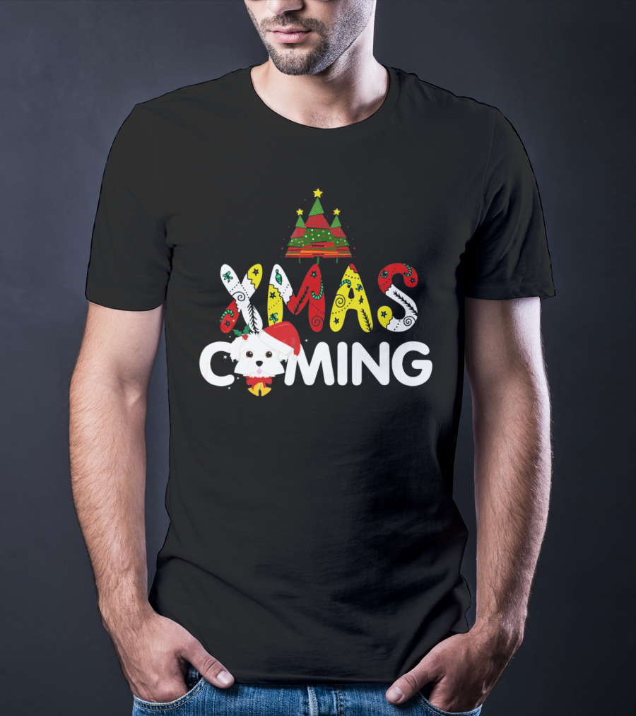 Xmas Coming Funny For Maltese T-Shirt
