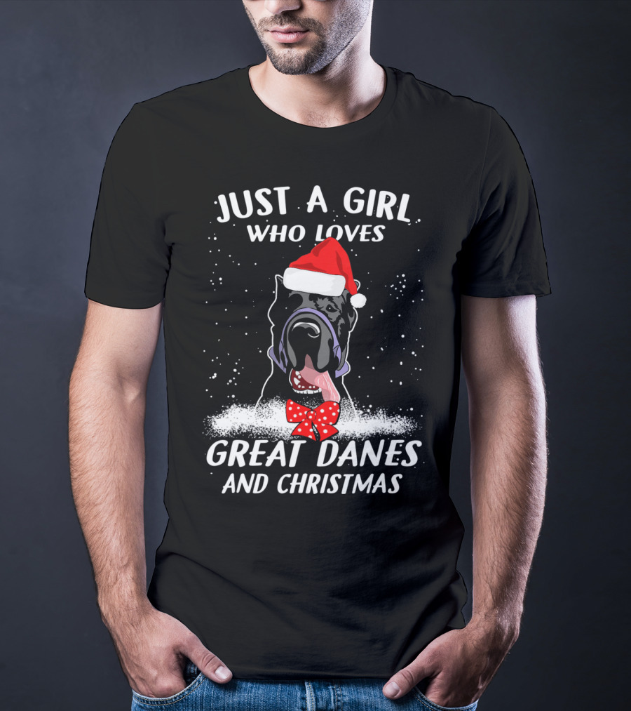 Just A Girl Who Loves Great Danes And Christmas T-Shirt
