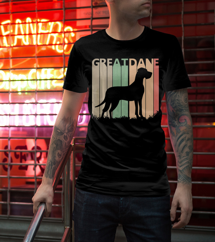 Great Dane Valentine Vintage Silhouette For Him T-Shirt