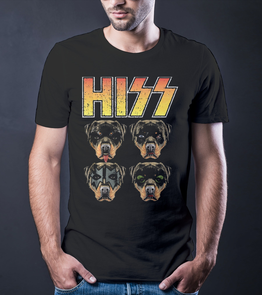 Hiss Rottweiler Rott Rottie Rockin' Faces T-Shirt
