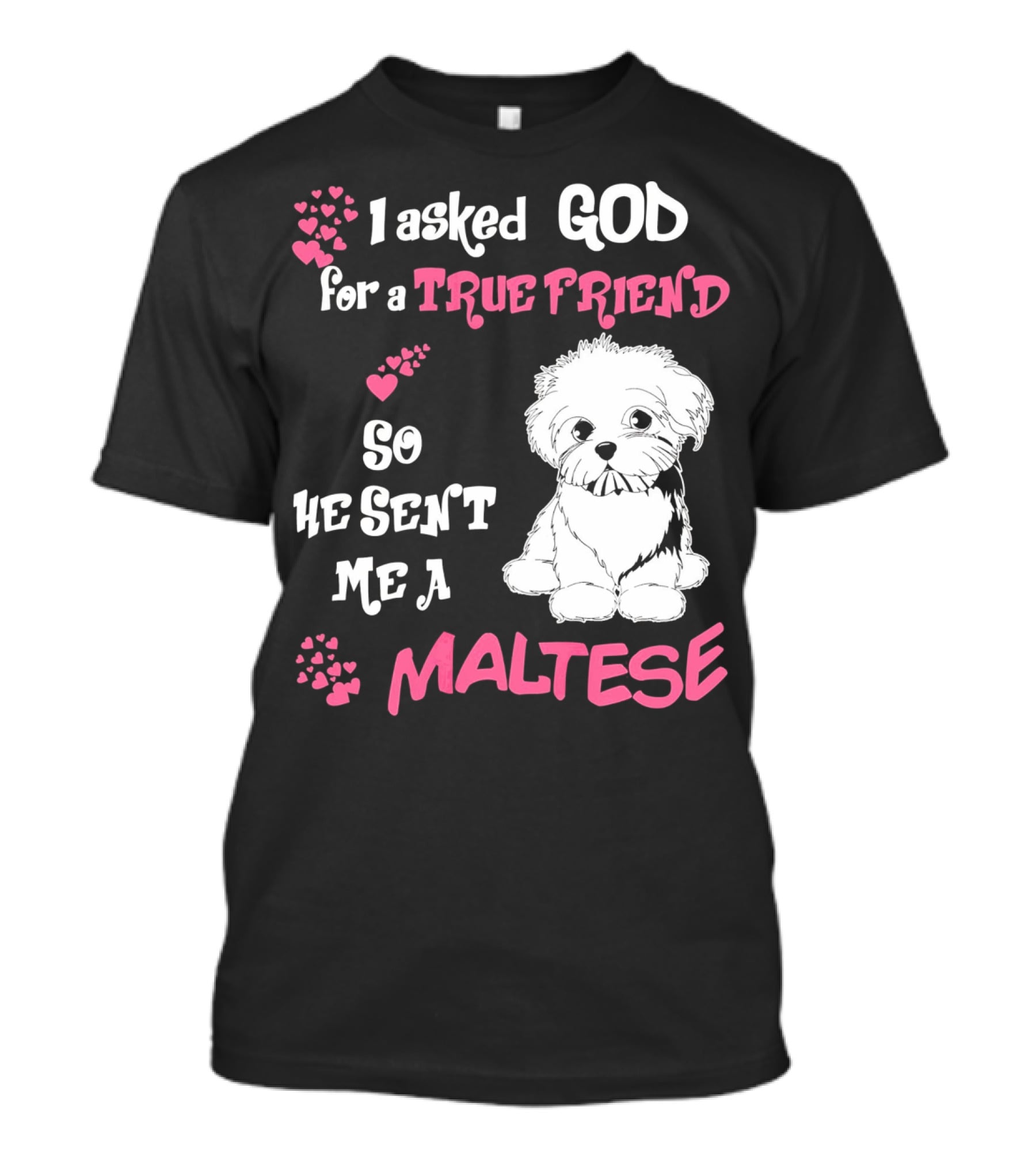I Asked God For A True Friend So He Sent Me A Maltese T-Shirt