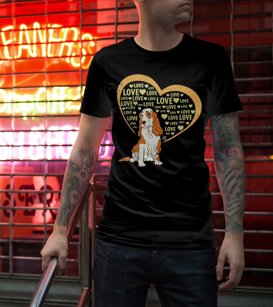 I Love Cocker Spaniel Dog Heart Love T-Shirt