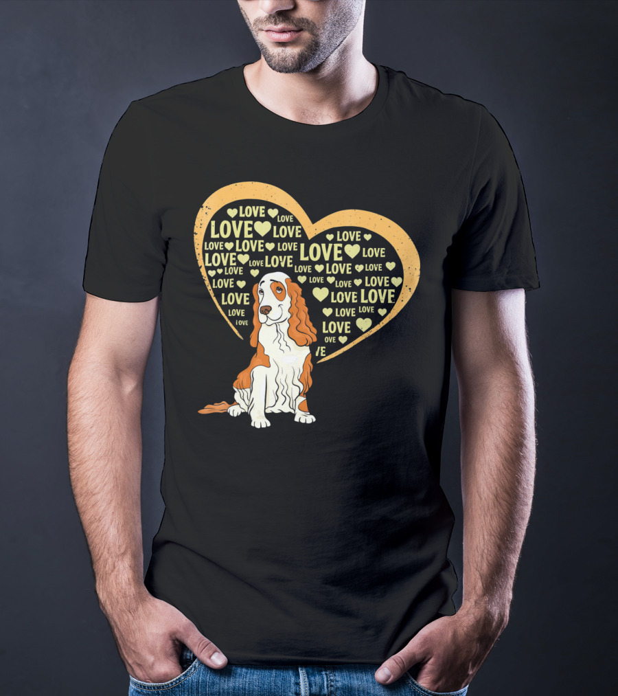 I Love Cocker Spaniel Dog Heart Love T-Shirt