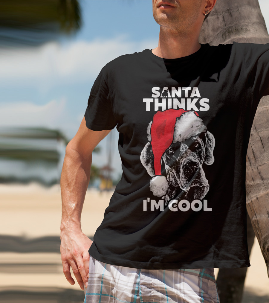 Santa Thinks I'm Cool Great Dane T-Shirt