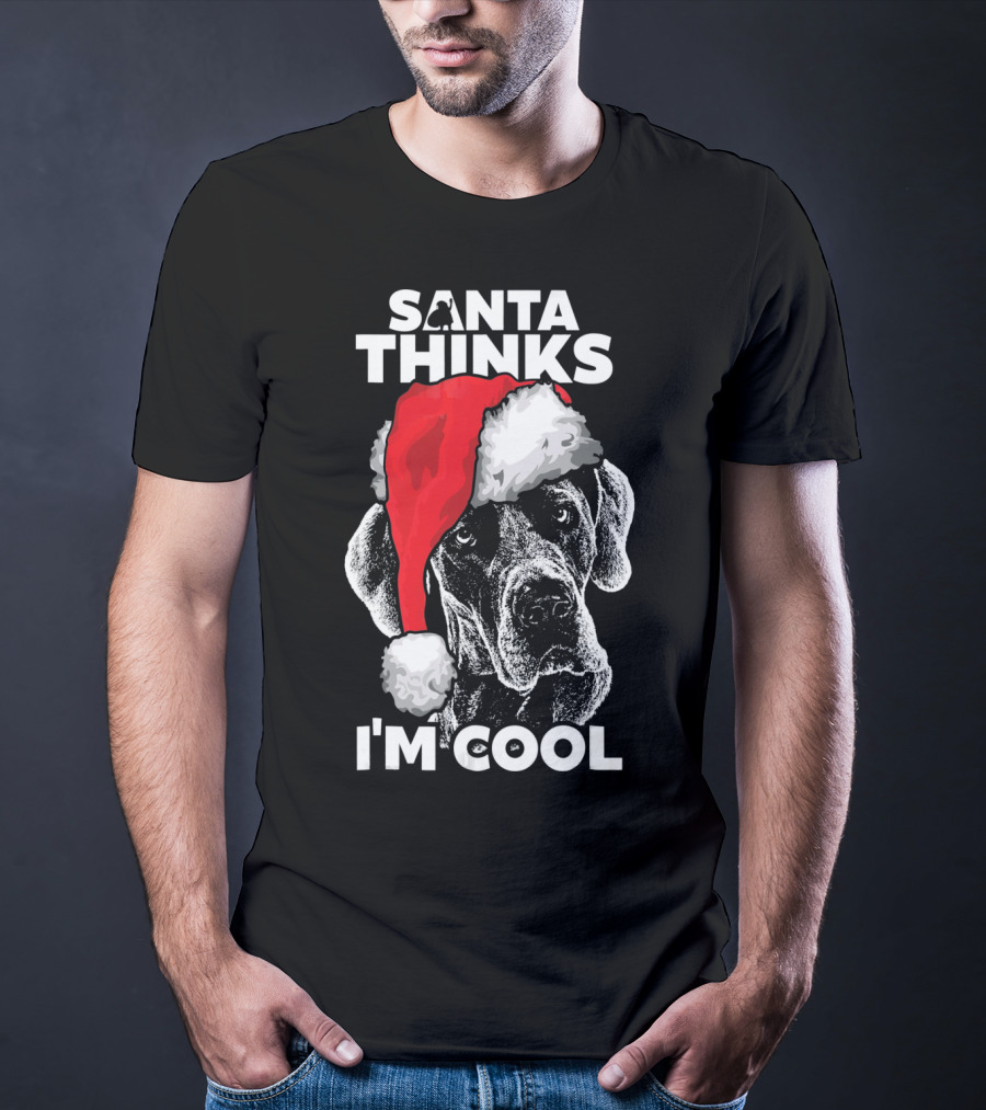 Santa Thinks I'm Cool Great Dane T-Shirt