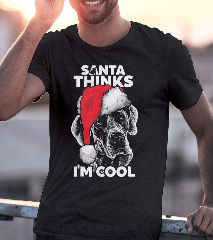 Santa Thinks I'm Cool Great Dane T-Shirt