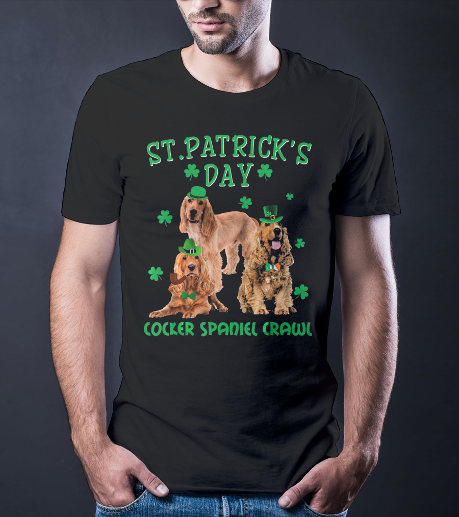 St. Patrick's Day Cocker Spaniel Crawl T-Shirt