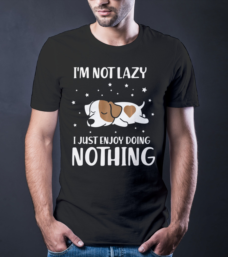 I'm Not Lazy I Just Enjoy Doing Nothing Sleeping Jack Russell Dog T-Shirt