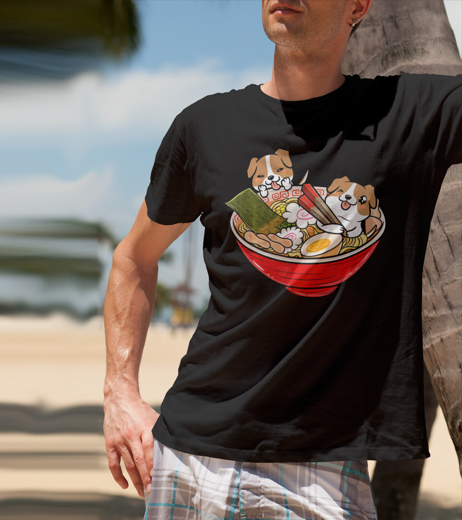 Jack Russell Terrier In Japanese Ramen Kawaii T-Shirt