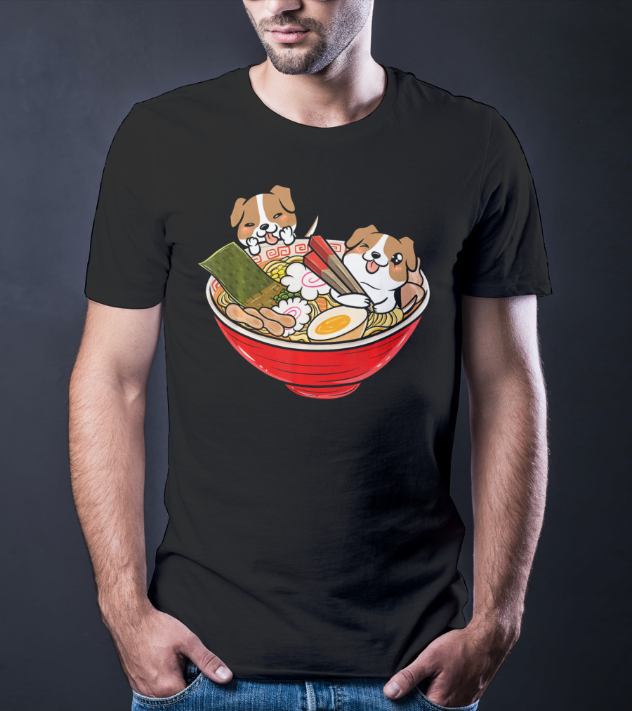 Jack Russell Terrier In Japanese Ramen Kawaii T-Shirt