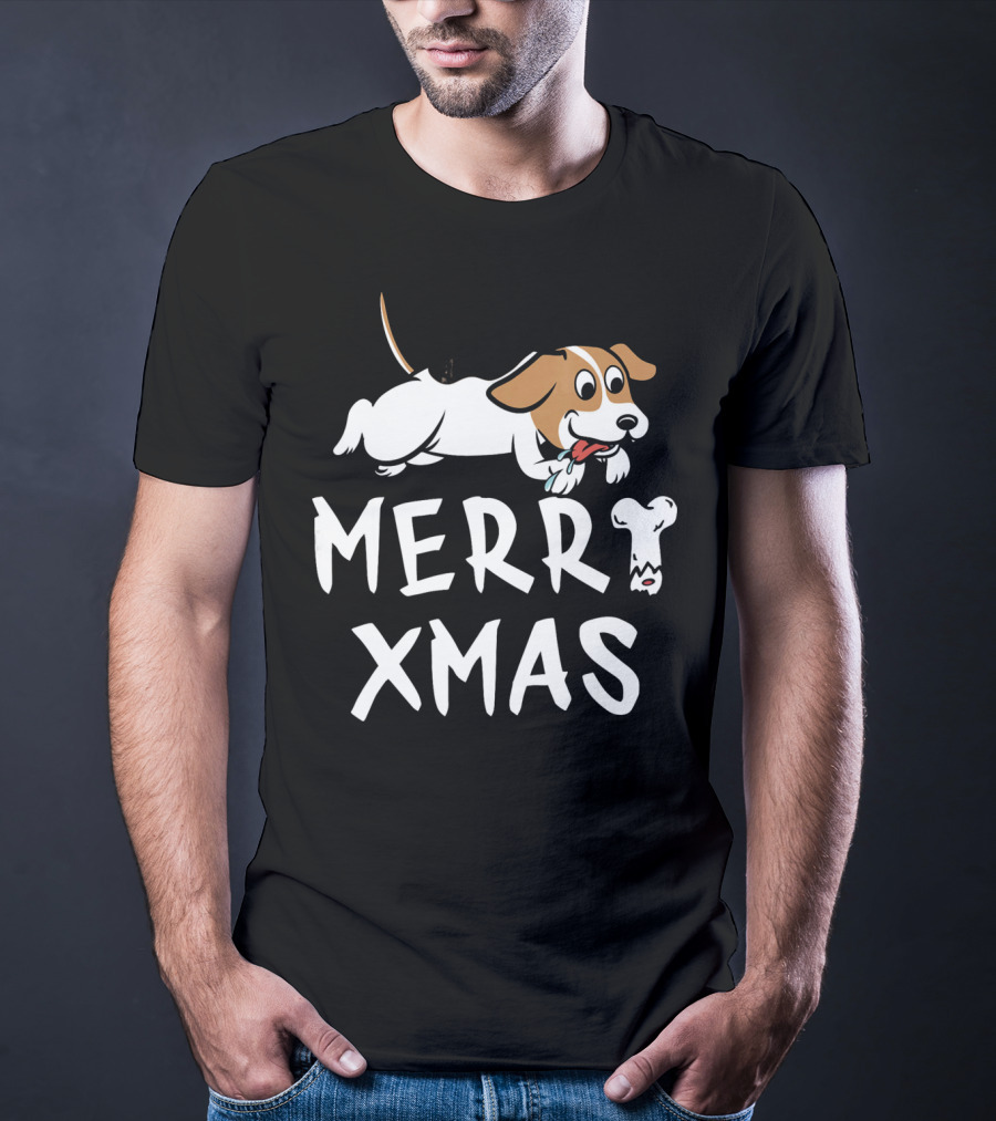 Jack Russell Terrier Merry Xmas With Bone T-Shirt