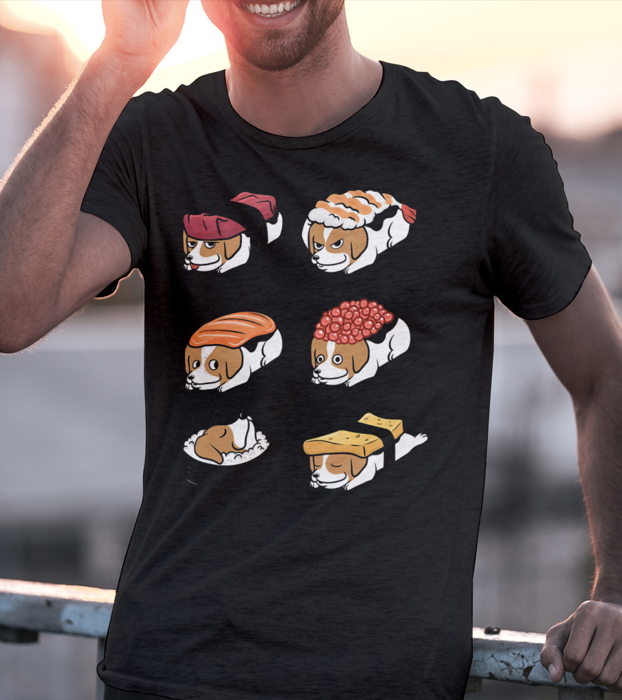 Jack Russell Terrier Nigiri Sushi Funny Dogs Collection T-Shirt