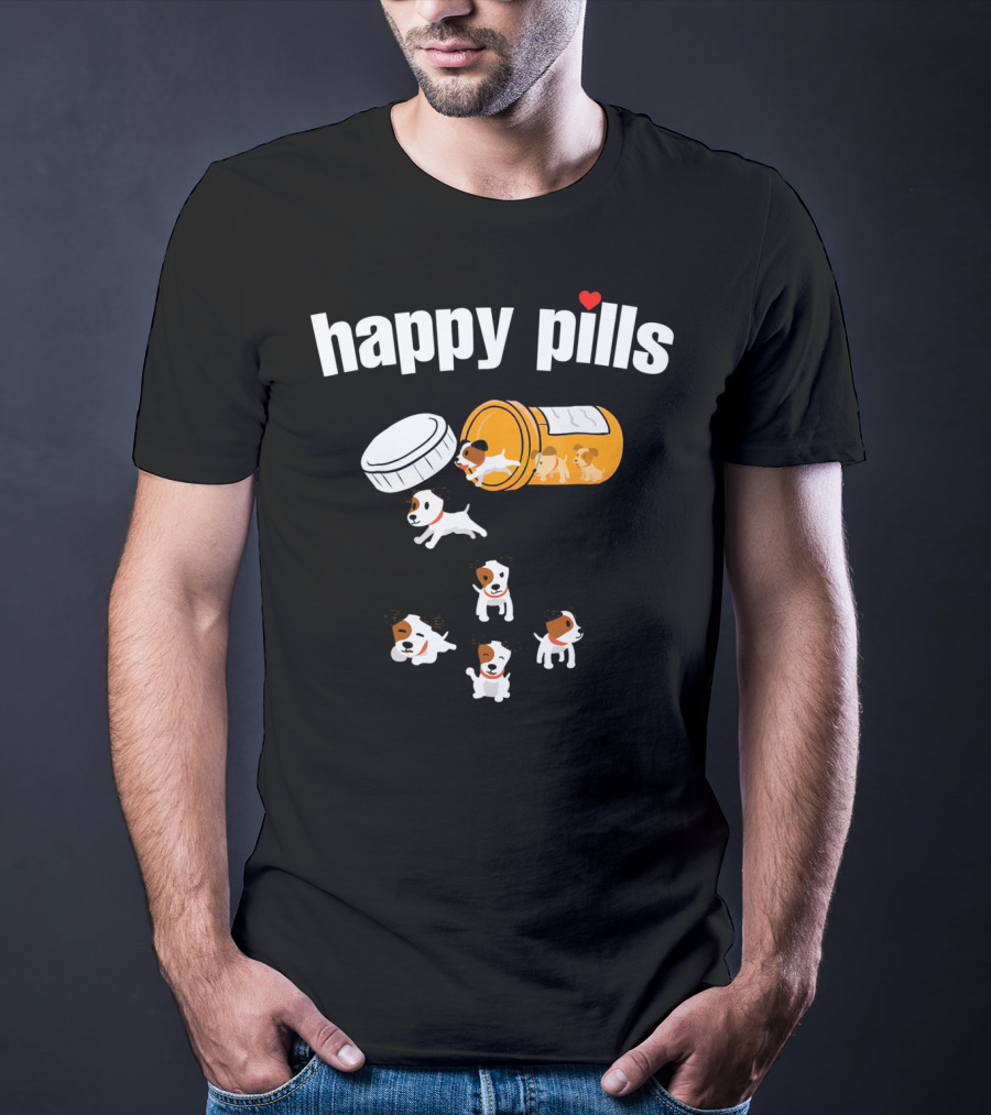 Happy Pills Jack Russell Terrier Funny Dog Love T-Shirt