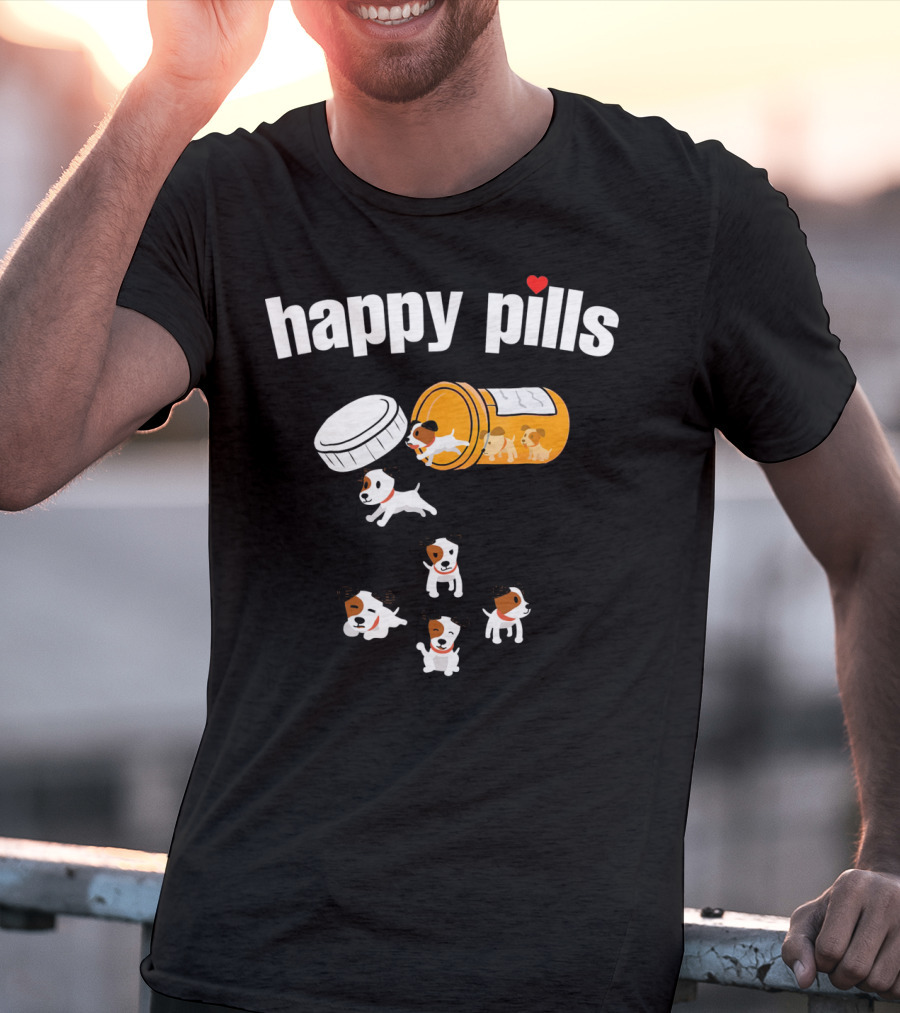 Happy Pills Jack Russell Terrier Funny Dog Love T-Shirt