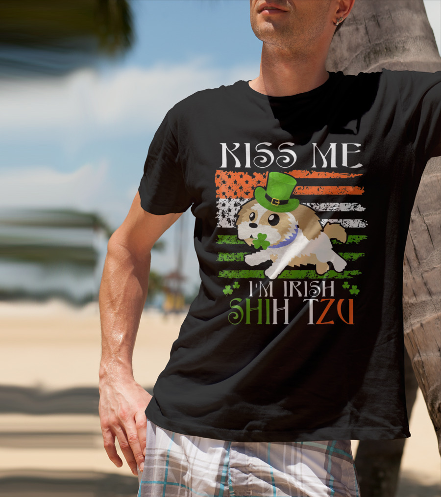 Kiss Me I'm Irish Shih Tzu St Patrick's Day T-Shirt