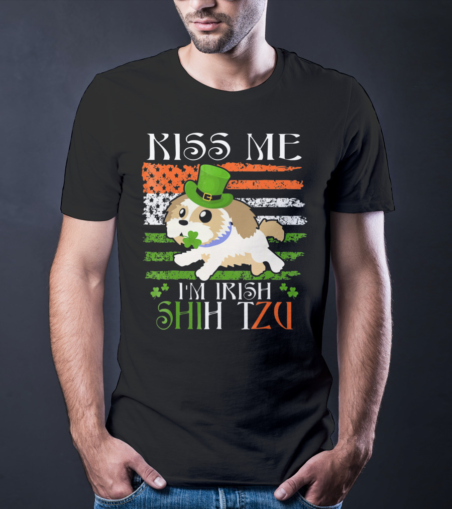 Kiss Me I'm Irish Shih Tzu St Patrick's Day T-Shirt