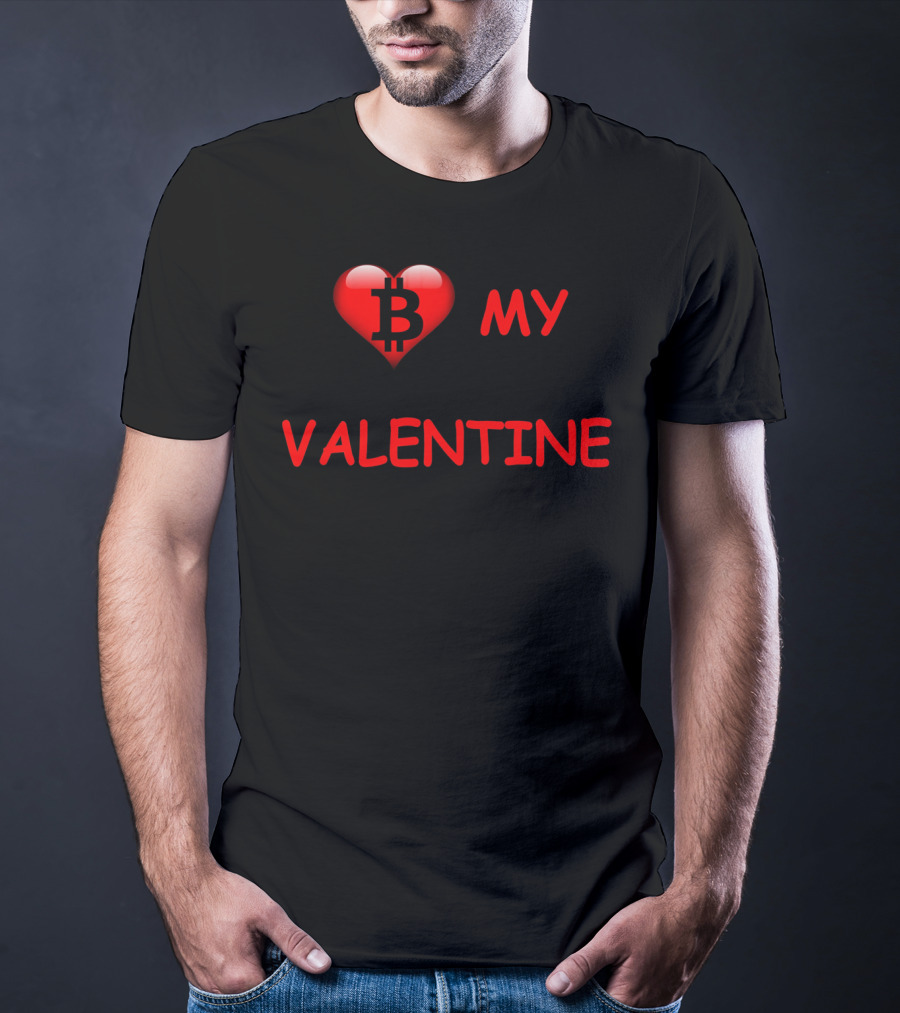 Be My Valentine Bitcoin Heart T-Shirt