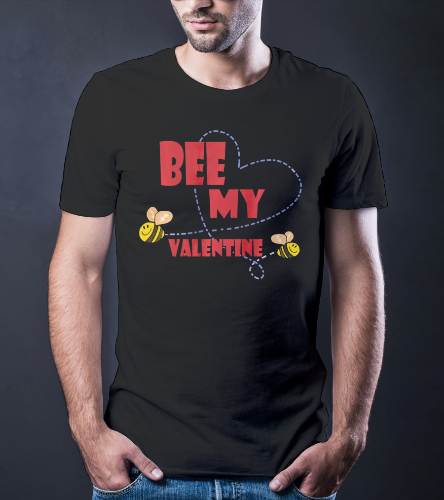 Bee My Valentine Beekeeper Cou With Heart And Bees T-Shirt