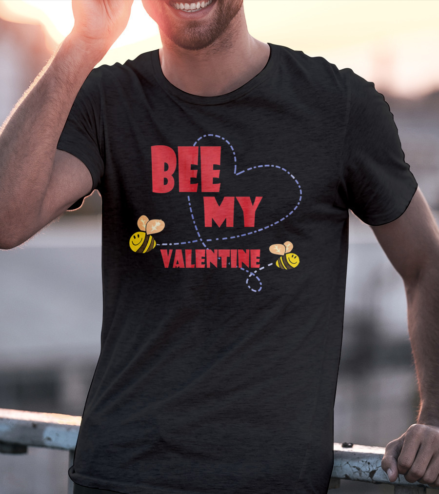 Bee My Valentine Beekeeper Cou With Heart And Bees T-Shirt
