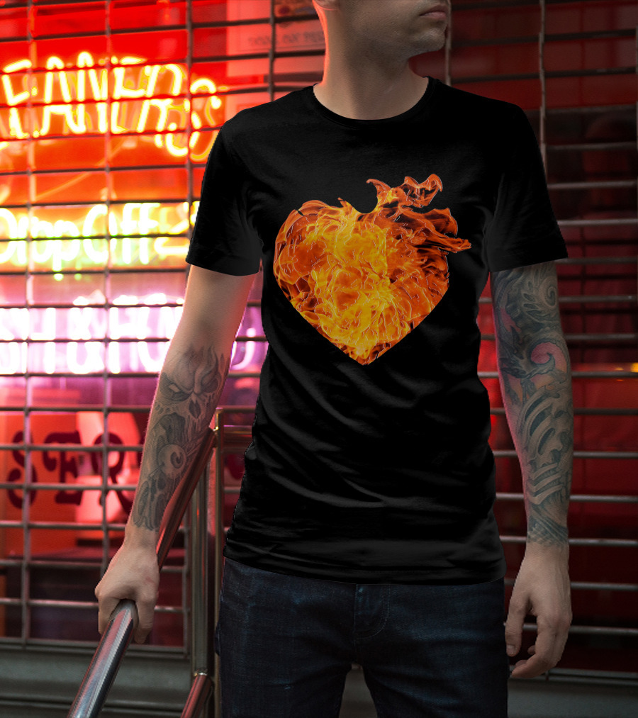 Valentines Day Big Heart Of Fire T-Shirt