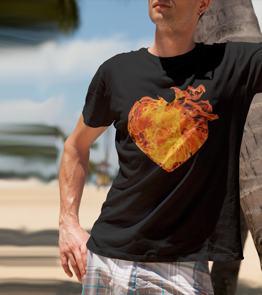 Valentines Day Big Heart Of Fire T-Shirt