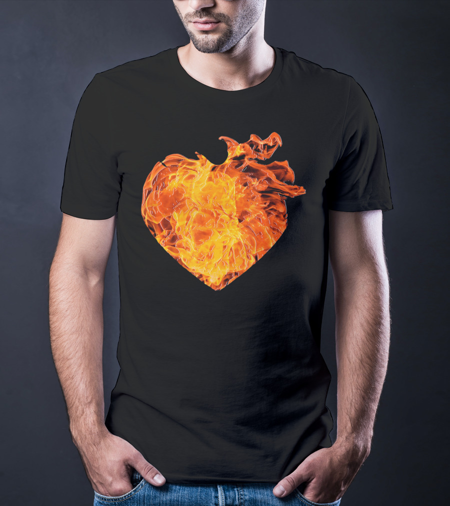 Valentines Day Big Heart Of Fire T-Shirt