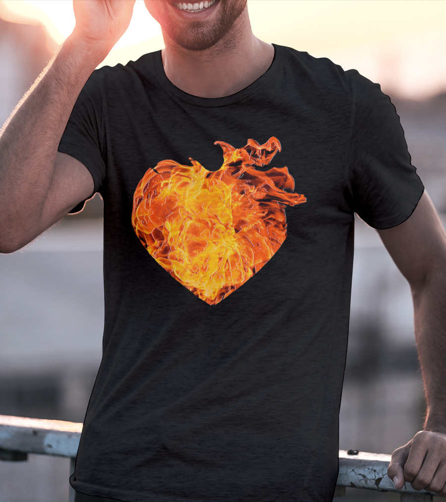 Valentines Day Big Heart Of Fire T-Shirt