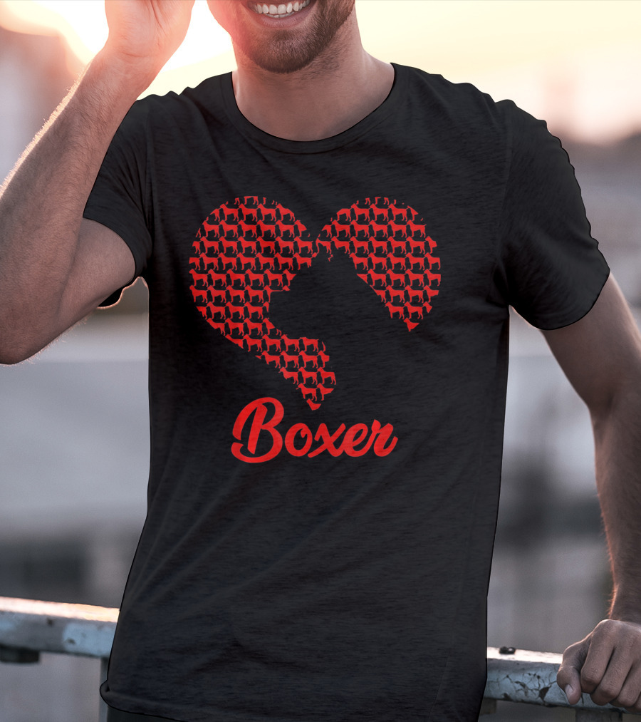 Boxer Heart Valentine Love Boxer T-Shirt