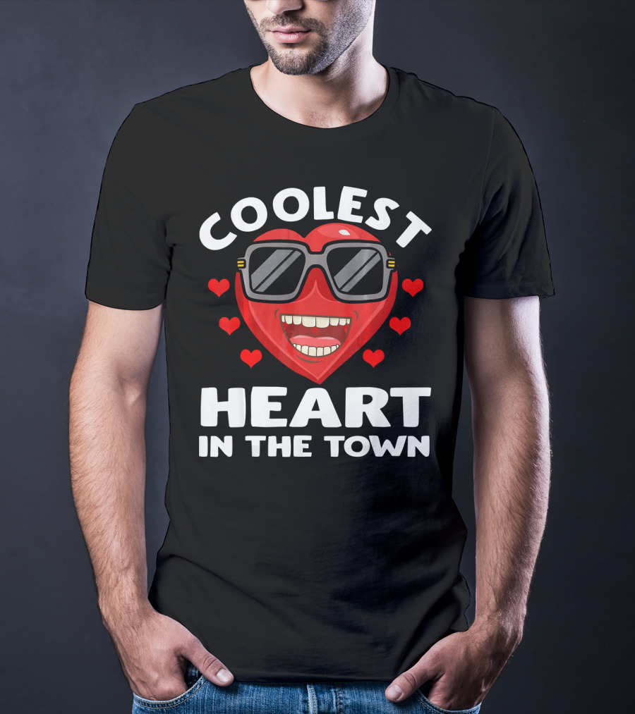 Coolest Heart In The Town Valentine's Boys T-Shirt