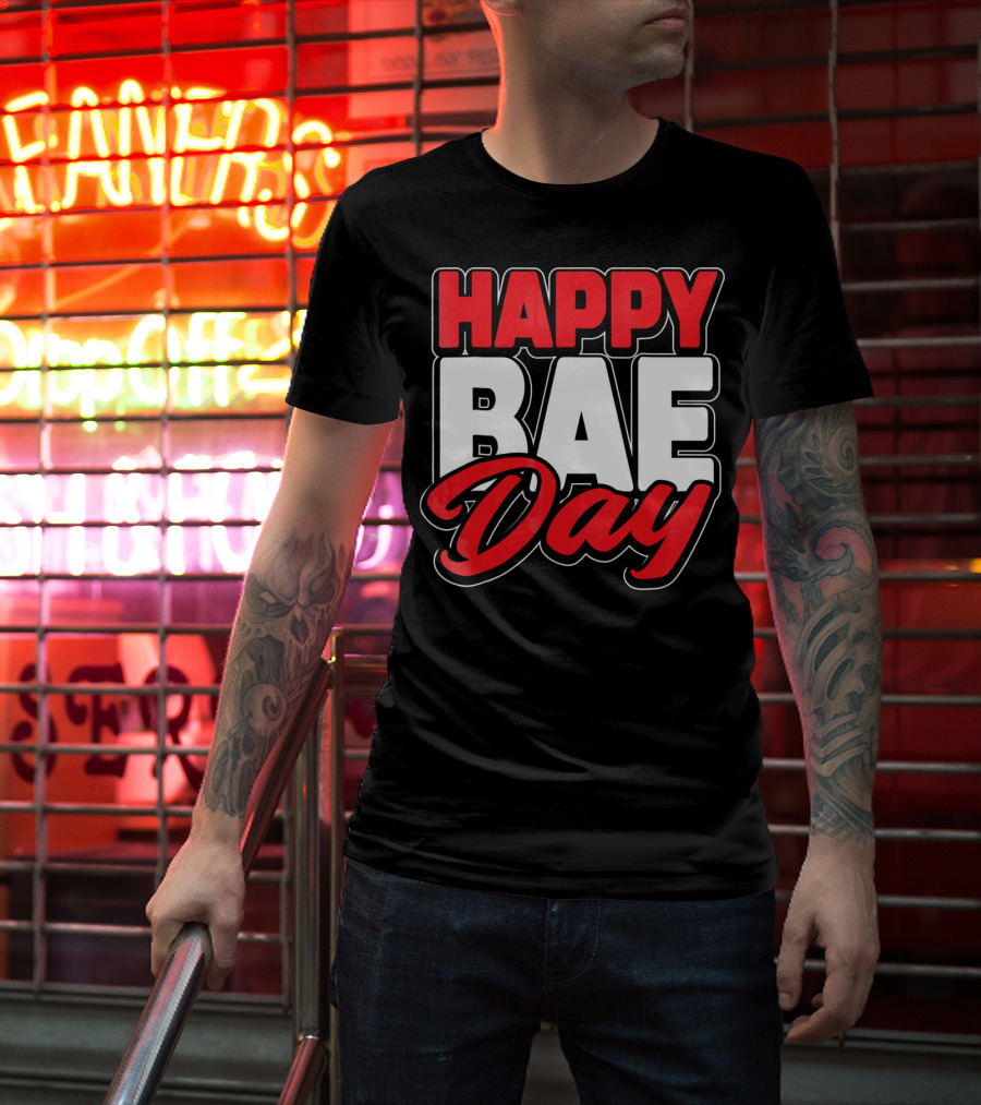 Happy Bae Day Couples His Her Valentine's Day T-Shirt