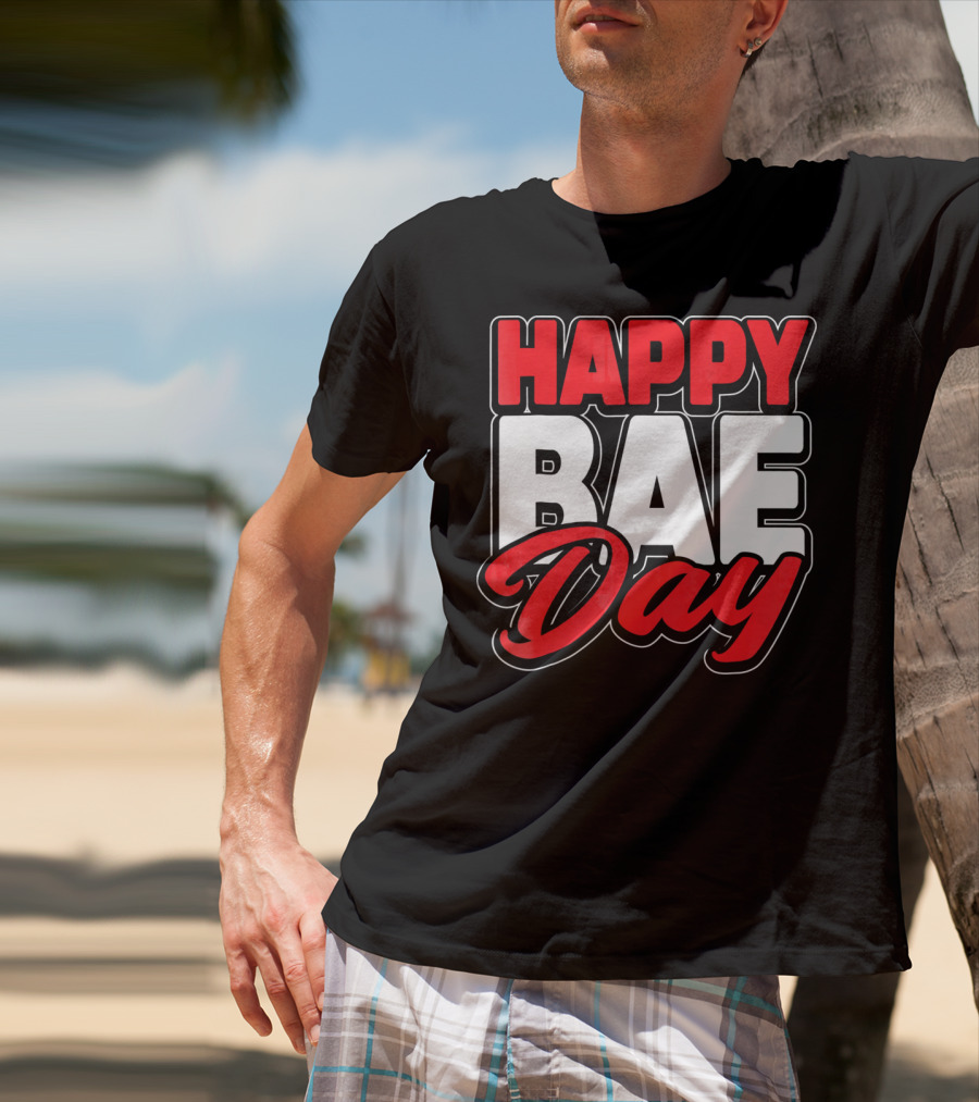 Happy Bae Day Couples His Her Valentine's Day T-Shirt
