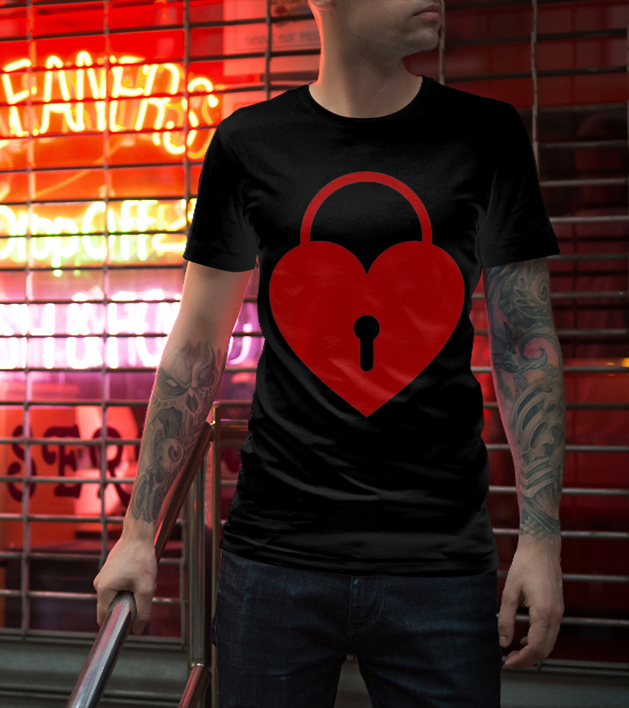Valentines Day Heart Lock Key Symbol For Couples T-Shirt