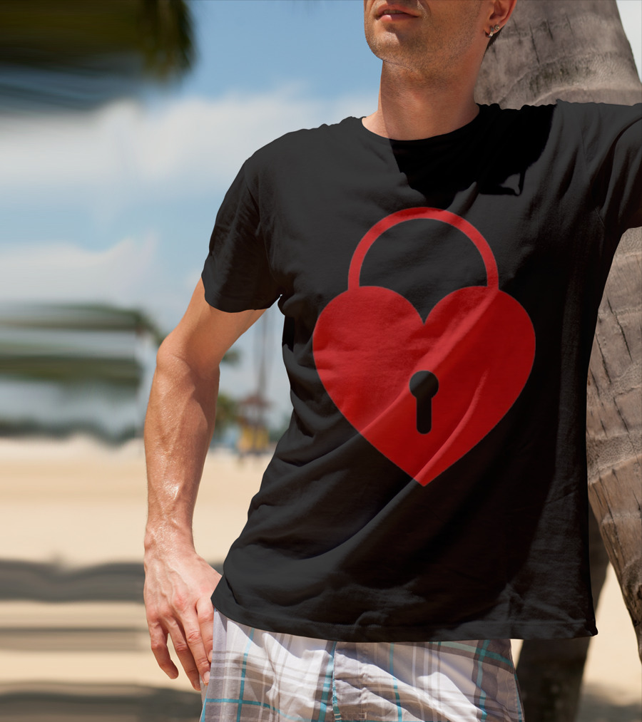 Valentines Day Heart Lock Key Symbol For Couples T-Shirt