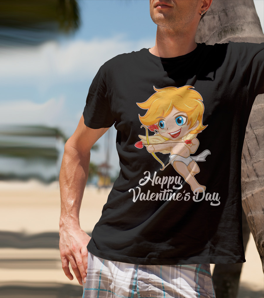 Happy Valentine's Day Cupid Bow And Heart Arrow T-Shirt