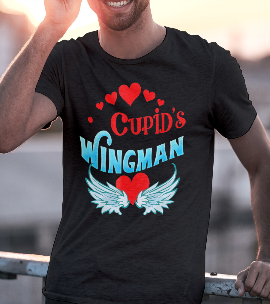Cupid's Wingman Valentine's Hearts And Wings T-Shirt