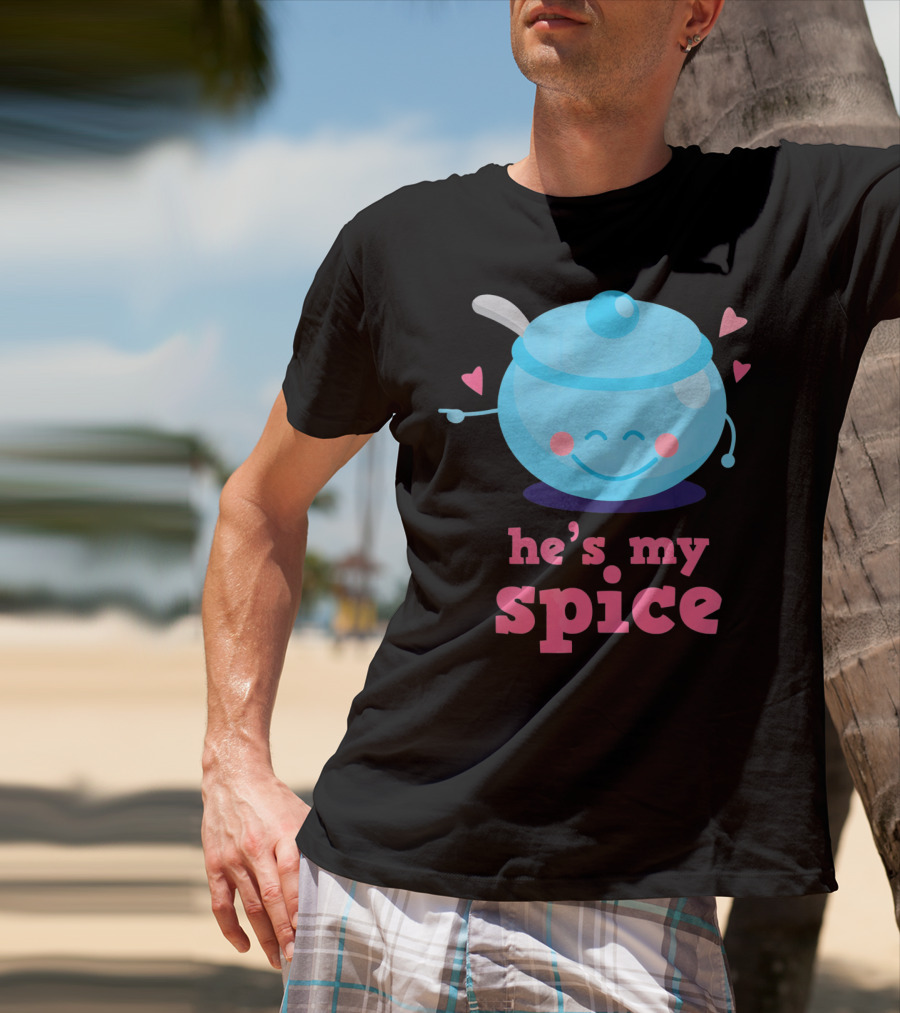 Cute He's My Spice Matching Couples Funny Valentine's Day Love T-Shirt