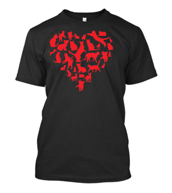 Cute Kids Valentines Day Cat Heart T-Shirt