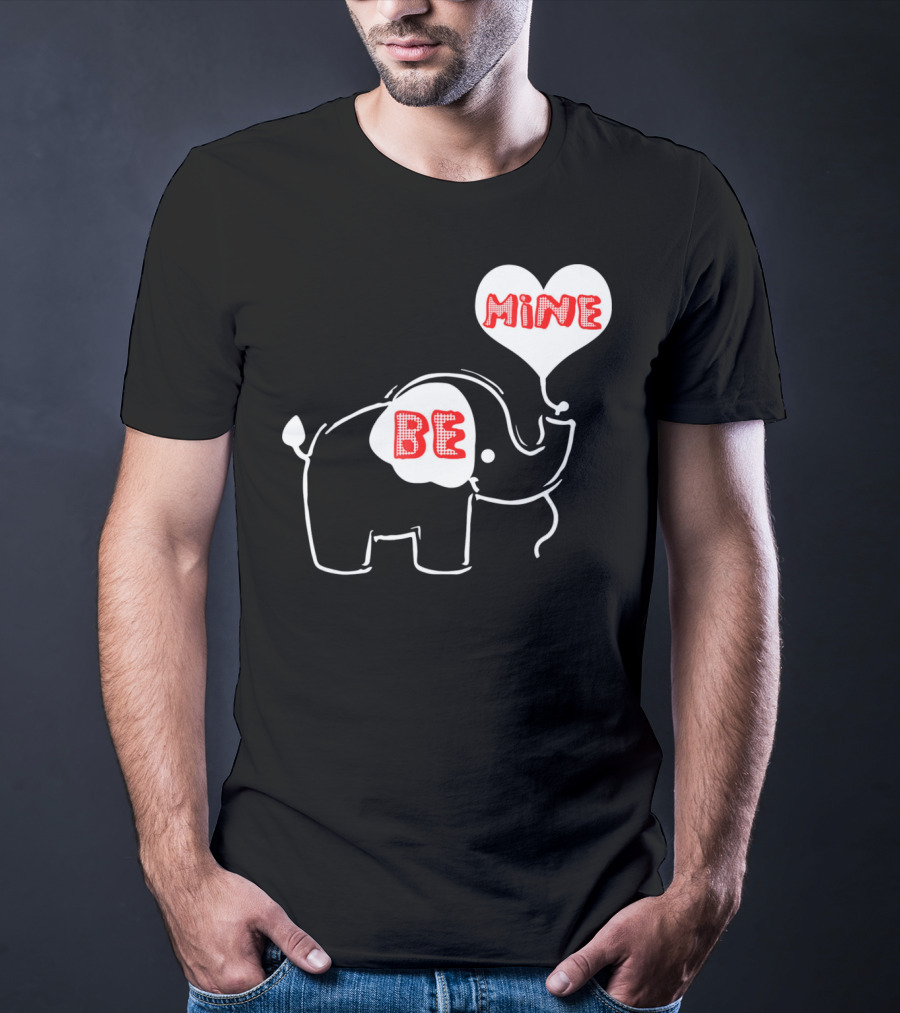 Be Mine Cute Valentines Day Elephant Balloon T-Shirt