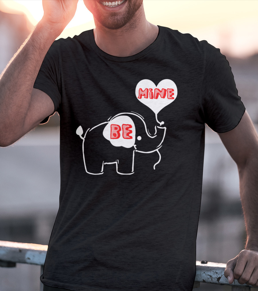 Be Mine Cute Valentines Day Elephant Balloon T-Shirt
