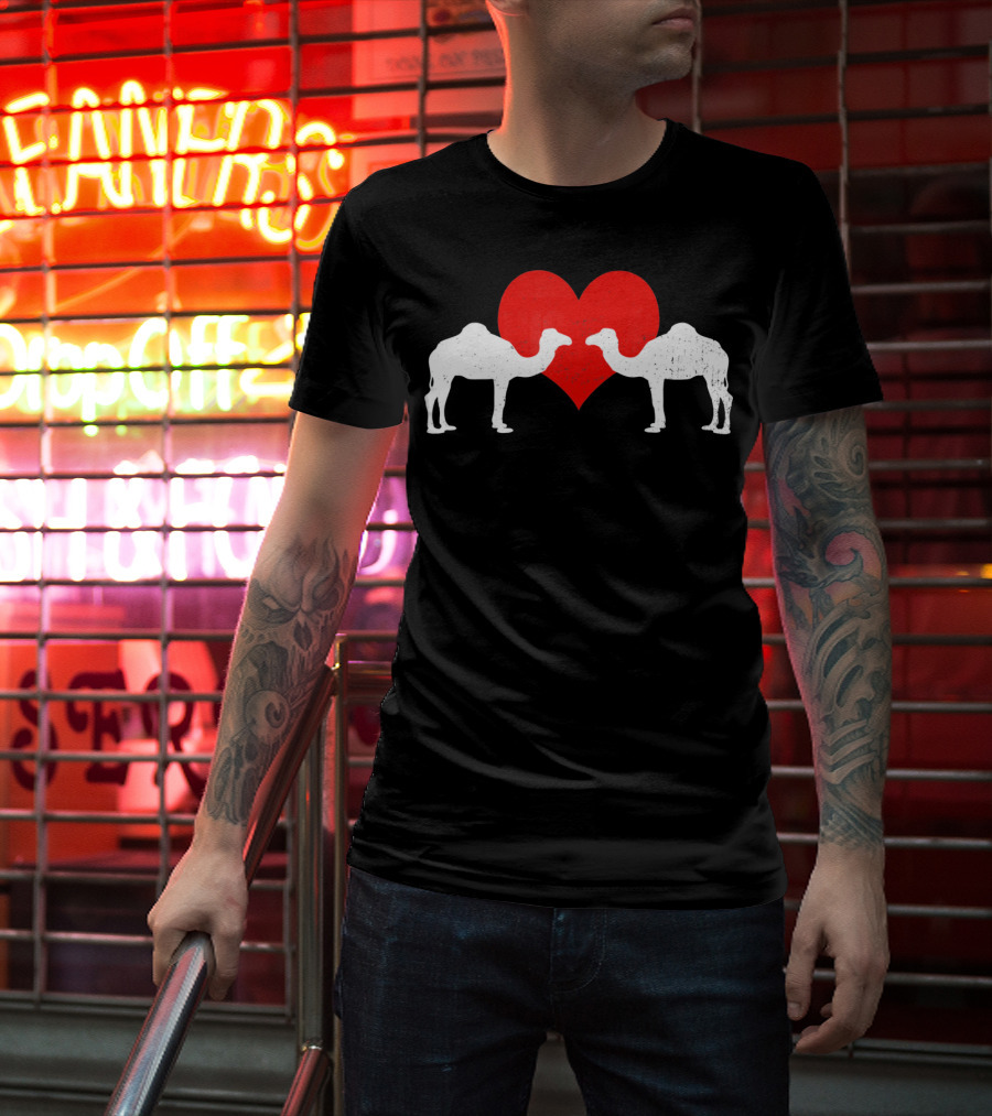Valentines Day Camels With Heart T-Shirt