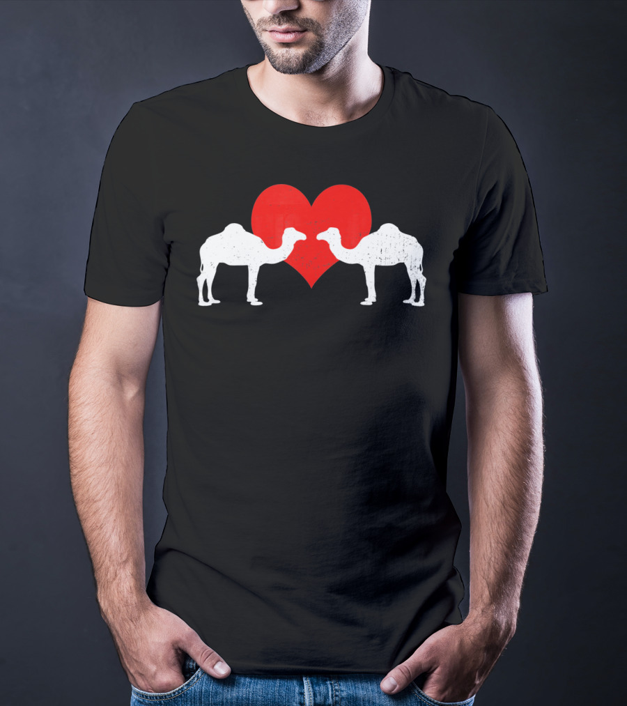Valentines Day Camels With Heart T-Shirt