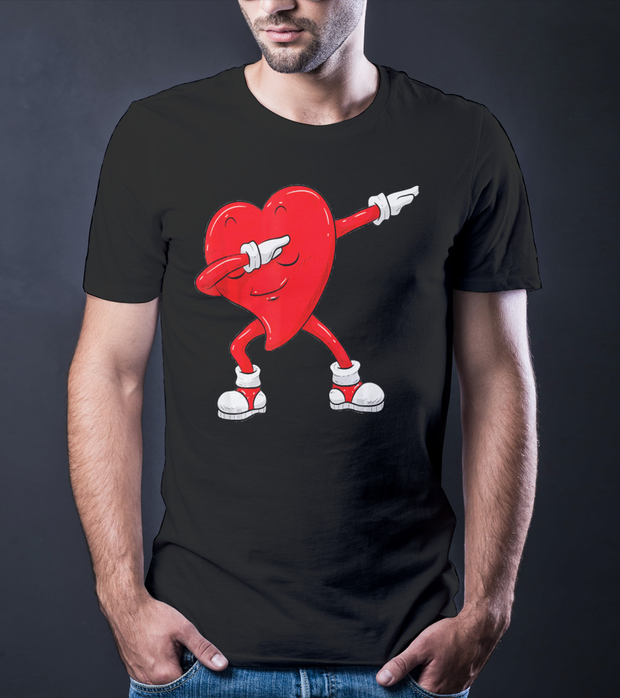 Dabbing Heart Valentine’s Day Dance Pose T-Shirt
