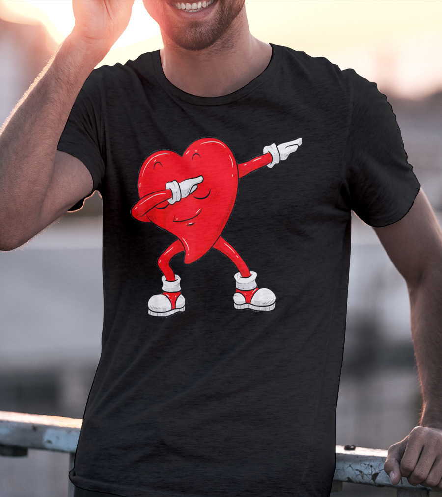 Dabbing Heart Valentine’s Day Dance Pose T-Shirt