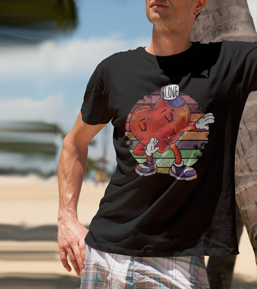 Love Dabbing Heart Valentines Day T-Shirt