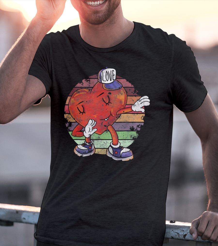 Love Dabbing Heart Valentines Day T-Shirt