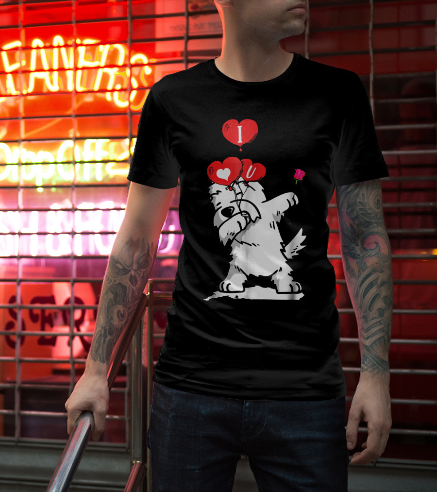 I Love U Dabbing Westie Valentine's Day T-Shirt