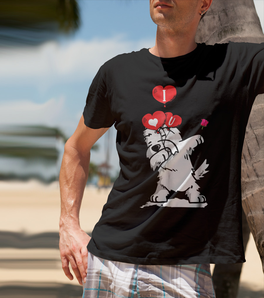 I Love U Dabbing Westie Valentine's Day T-Shirt